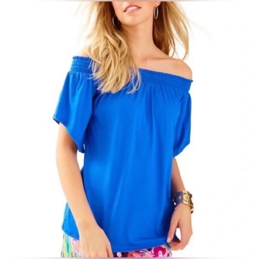 Lilly Pulitzer Off Shoulder Top Blue Size Small
